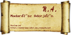 Madarász Adorján névjegykártya
